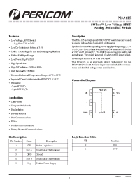 Datasheet PI3A125 manufacturer Pericom