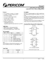 Datasheet PI3A4627 manufacturer Pericom