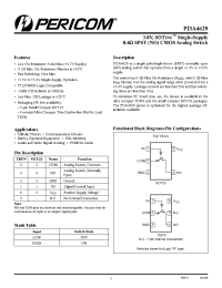 Datasheet PI3A4629 manufacturer Pericom