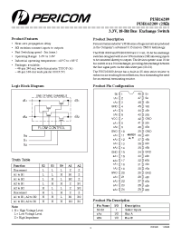 Datasheet PI3B16209 manufacturer Pericom