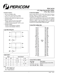 Datasheet PI3C16210 manufacturer Pericom