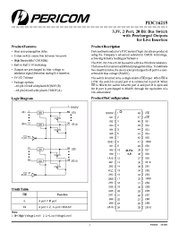 Datasheet PI3C16215 manufacturer Pericom