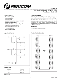 Datasheet PI3C16234 manufacturer Pericom