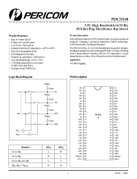 Datasheet PI3C32160 manufacturer Pericom