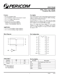 Datasheet PI3VT3245L manufacturer Pericom