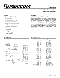 Datasheet PI6C20800 manufacturer Pericom