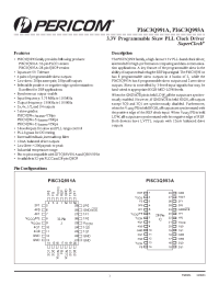 Datasheet PI6C3Q991A-2J manufacturer Pericom