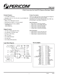 Datasheet PI6C410A manufacturer Pericom