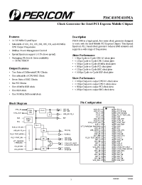 Datasheet PI6C410MAE manufacturer Pericom