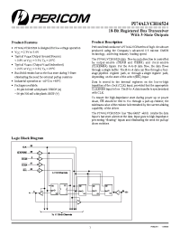 Datasheet PI74ALVCH16524V manufacturer Pericom