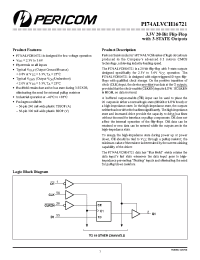 Datasheet PI74ALVCH16721V manufacturer Pericom