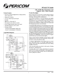 Datasheet PI74ALVTC16646 manufacturer Pericom