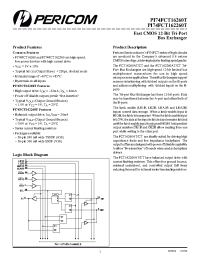 Datasheet PI74FCT16260T manufacturer Pericom