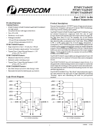 Datasheet PI74FCT162H543T manufacturer Pericom