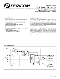 Datasheet PI74FCT193TS manufacturer Pericom