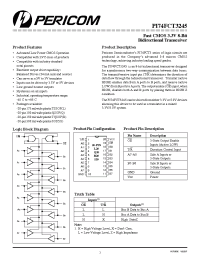 Datasheet PI74FCT3245 manufacturer Pericom