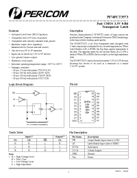 Datasheet PI74FCT3573 manufacturer Pericom