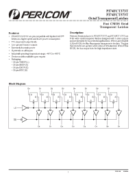 Datasheet PI74FCT573TS manufacturer Pericom