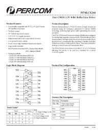 Datasheet PI74LCX244L manufacturer Pericom
