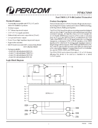 Datasheet PI74LCX543H manufacturer Pericom