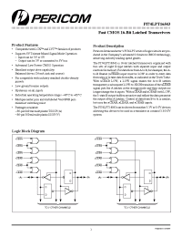 Datasheet PI74LPT16543V manufacturer Pericom