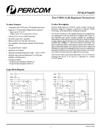 Datasheet PI74LPT16652 manufacturer Pericom