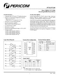 Datasheet PI74LPT240 manufacturer Pericom