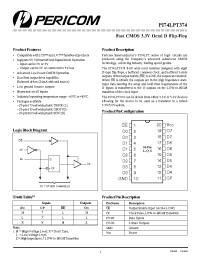 Datasheet PI74LPT374 manufacturer Pericom