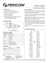 Datasheet PI74SSTVF16857AA manufacturer Pericom