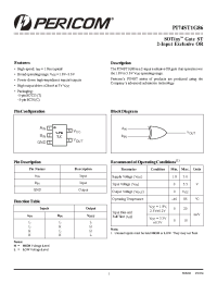 Datasheet PI74ST1G86 manufacturer Pericom