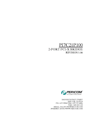 Datasheet PI7C21P100 manufacturer Pericom