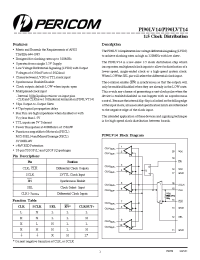 Datasheet PI90LV14 manufacturer Pericom