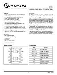 Datasheet PS394 manufacturer Pericom