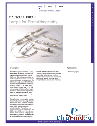 Datasheet HSH2001NIEO manufacturer PerkinElmer