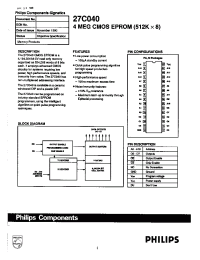 Datasheet 27C040 manufacturer Philips