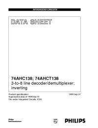 Datasheet 74AHCT138 manufacturer Philips