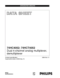 Datasheet 74HC4052BQ manufacturer Philips