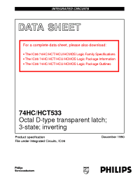 Datasheet 74HC533 manufacturer Philips