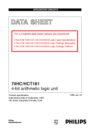 Datasheet 74HCT181U manufacturer Philips