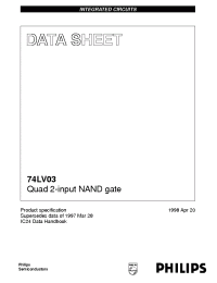 Datasheet 74LV03 manufacturer Philips