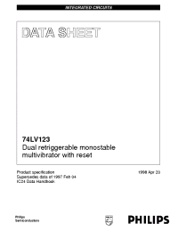 Datasheet 74LV123DB manufacturer Philips