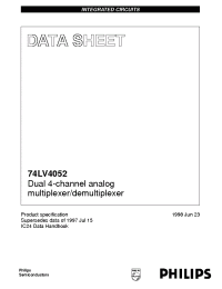 Datasheet 74LV4052 manufacturer Philips