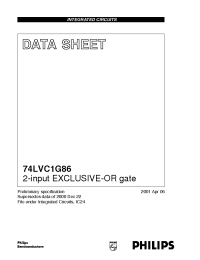 Datasheet 74LVC1G86 manufacturer Philips