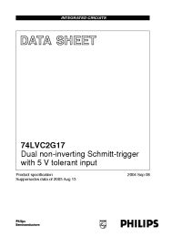 Datasheet 74LVC2G17GV manufacturer Philips