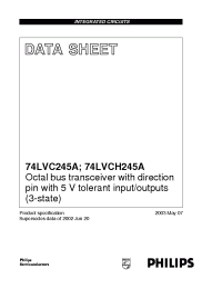 Datasheet 74LVCH245ABQ manufacturer Philips