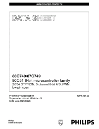 Datasheet 83C749 manufacturer Philips