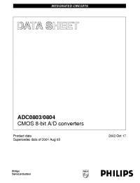 Datasheet ADC0804-1LCN manufacturer Philips