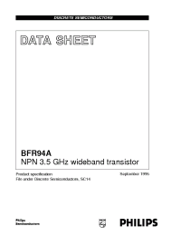 Datasheet BFR94A manufacturer Philips
