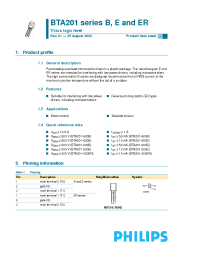 Datasheet BTA201-800ER manufacturer Philips