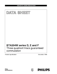 Datasheet BTA204W-600F manufacturer Philips